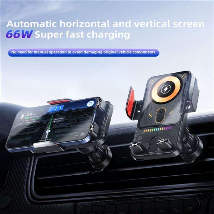 SD19 Wireless Charger 15W Magnetic Fast Charging Car Air Vent Mount Phone Holder(Grey)