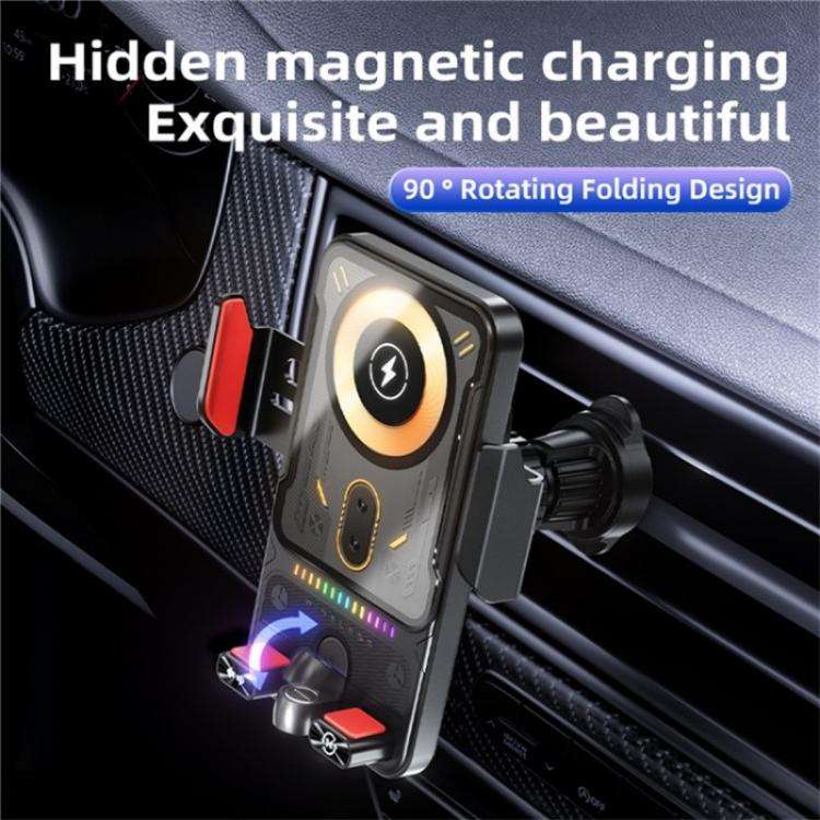SD19 Wireless Charger 15W Magnetic Fast Charging Car Air Vent Mount Phone Holder(Grey)