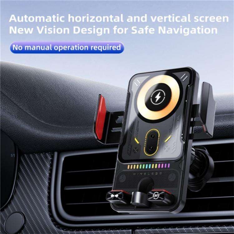 SD19 Wireless Charger 15W Magnetic Fast Charging Car Air Vent Mount Phone Holder(Grey)