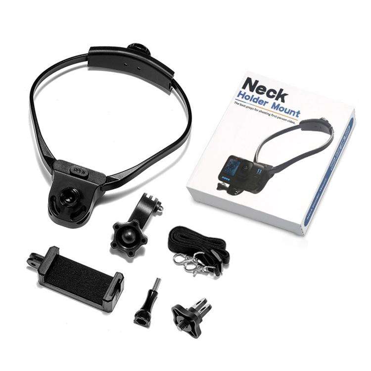 Sports Camera Lazy Neck Bracket Phone Clamp Mount(Black)