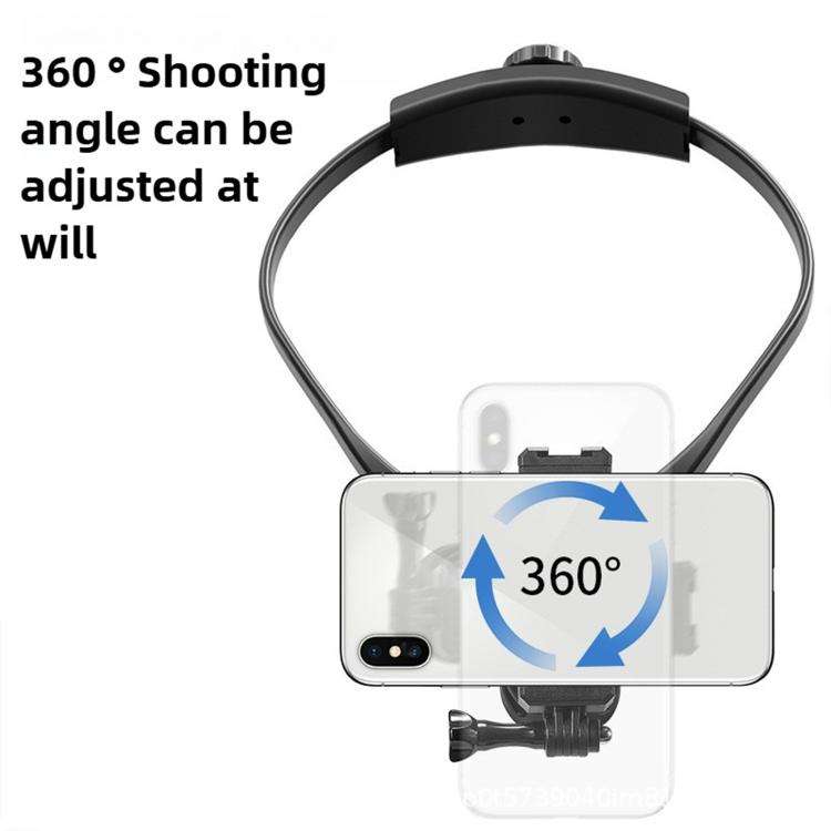Sports Camera Lazy Neck Bracket Phone Clamp Mount(Black)