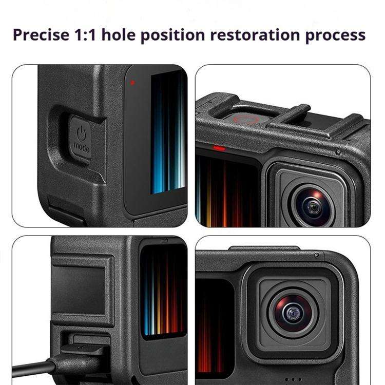 For GoPro HERO13 Black / HERO12 Black Dual Cold Shoes Frame Expansion PA Cage with Side Interface...