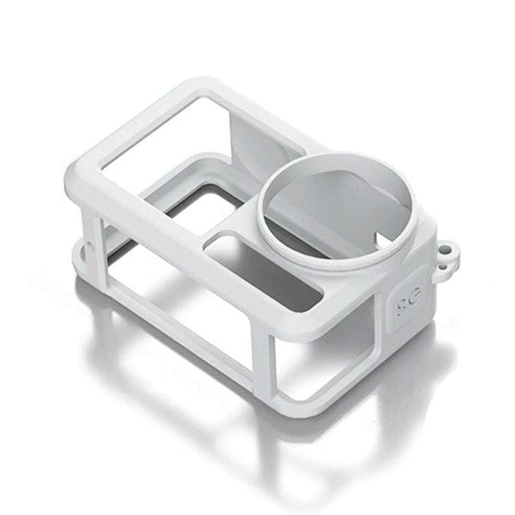 For DJI Action 5 Pro / 4 / 3 Soft Silicone Shockproof Protective Case Cover with Lens Cap(Gray Wh...
