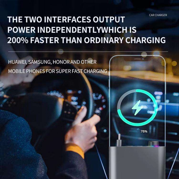 Y4 Retractable Cable Super Fast Charging Car Charger Bluetooth-Compatible MP3 Player