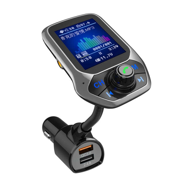 T43 Car Bluetooth Mp3 Multi-function Large Color Screen QC3.0 Bluetooth Car Charge Lossless Car B...