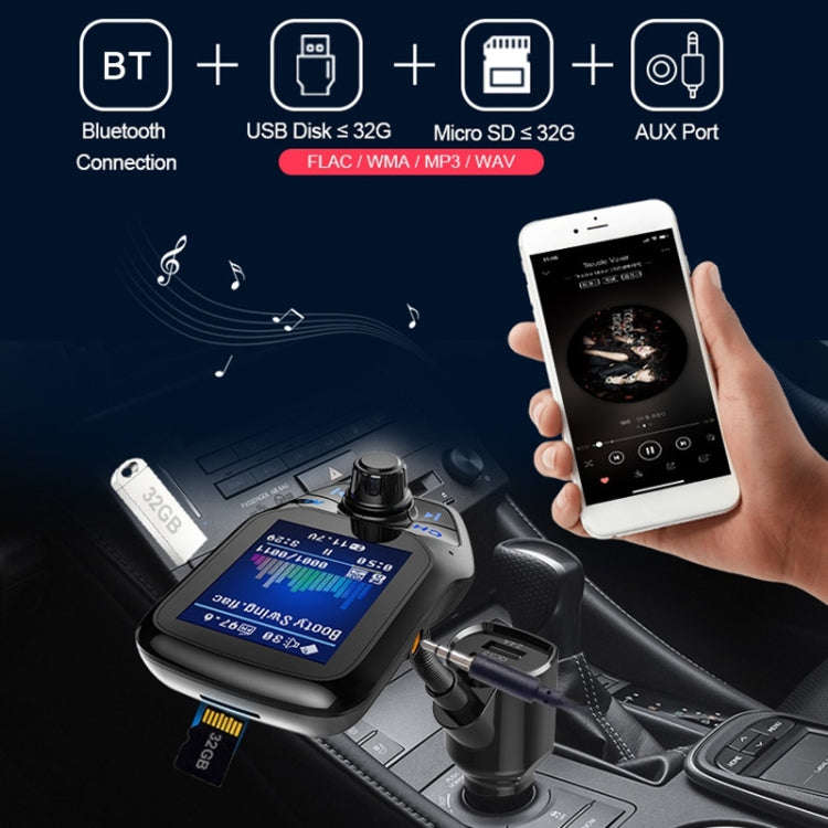 T43 Car Bluetooth Mp3 Multi-function Large Color Screen QC3.0 Bluetooth Car Charge Lossless Car B...