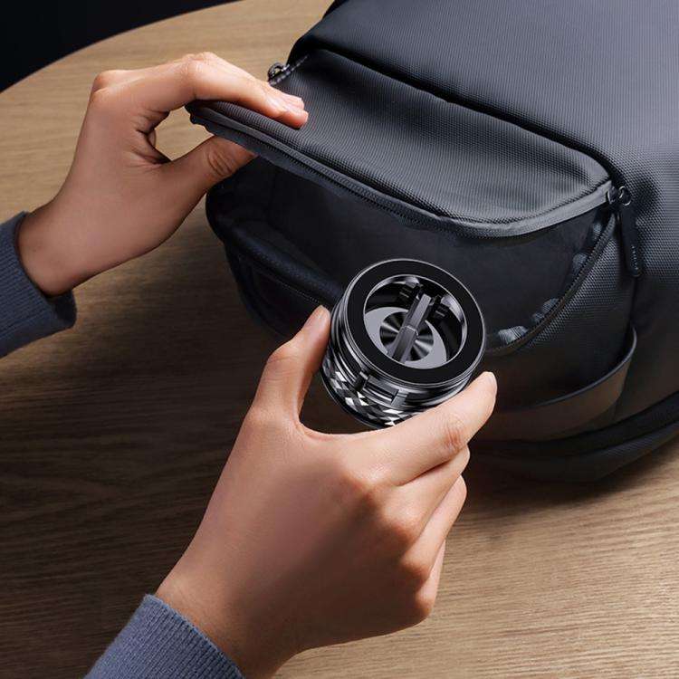 K12 Vacuum Suction Mount Foldable 360 Rotation Magnetic Car Phone Holder(Black)