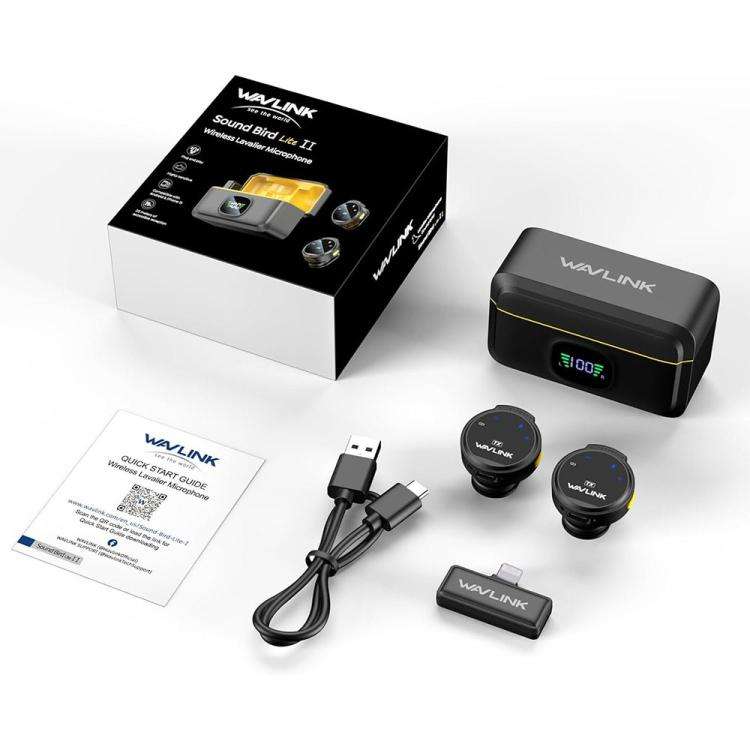 WAVLINK 608C Magnetic Lavalier Wireless Dual Microphone with 8 Pin RX Receiver