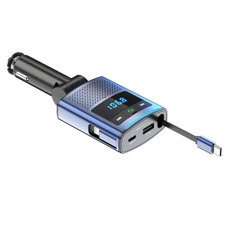 BC99 With Retractable Cable FM Transmitter PD 65W Fast Charging Laptop Phone Car Charger