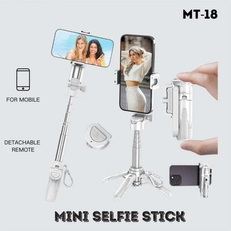 Jmary MT-18 Extendable Phone Holder Wireless Control Mini Phone Selfie Stick Tripod(Black)