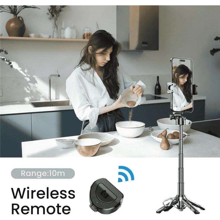 Jmary MT-18 Extendable Phone Holder Wireless Control Mini Phone Selfie Stick Tripod(Black)