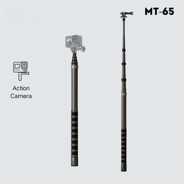 JMARY MT-65 For Action Cameras 3m Carbon Fiber Selfie Stick Monopod 5 Section Extension Pole