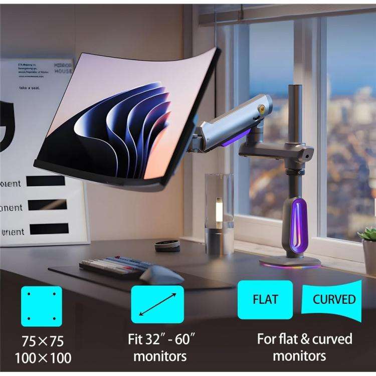 NORTH BAYOU G80 32-60 inch Curved Display Gaming Monitor Desk Stand Monitor Support Arm