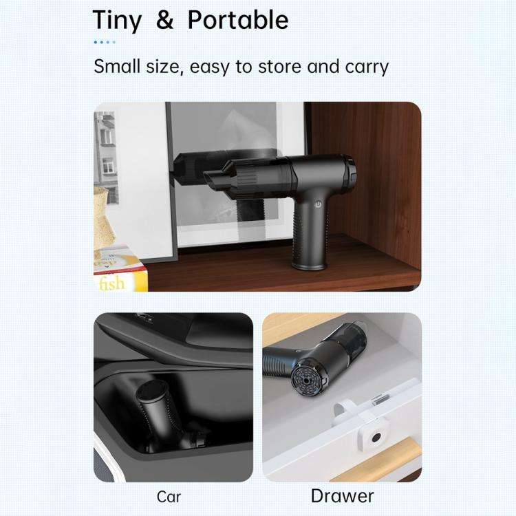 V16S With 200ml Dust Box Rechargeable Dust Blower Portable Handheld Car Vacuum Cleaner