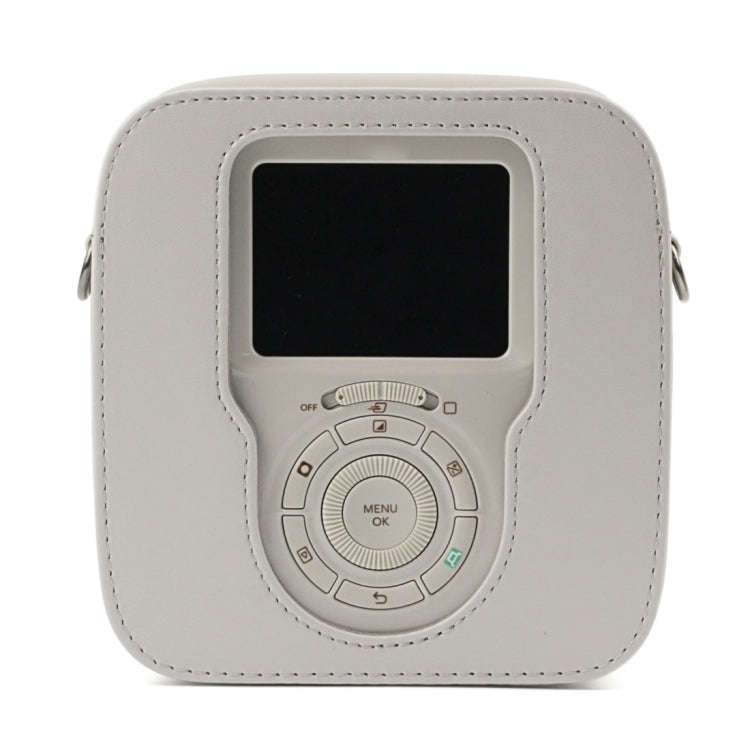 Full Body Camera PU Leather Case Bag with Strap for Fujifilm Instax Square SQ20(White)