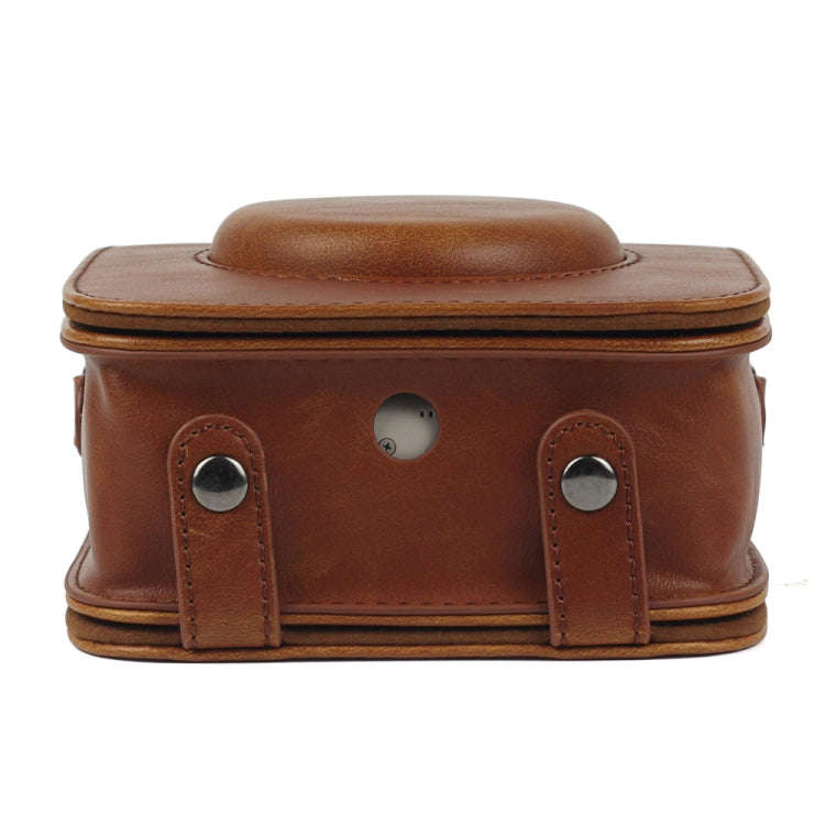 Full Body Camera PU Leather Case Bag with Strap for Fujifilm Instax Square SQ20(Brown)