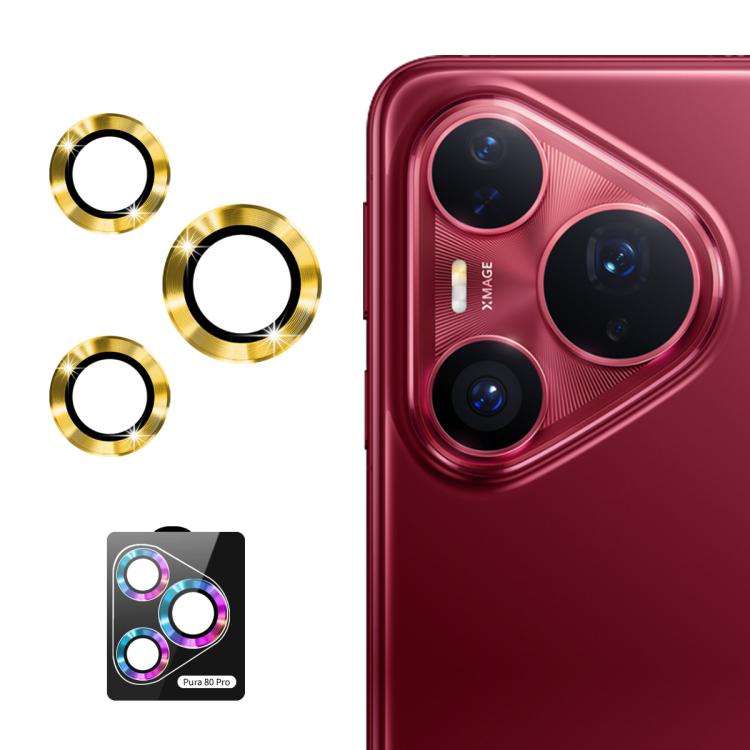 For Huawei Pura 80 Pro / Pro+ / Ultra ENKAY 9H Rear Lens Aluminium Alloy Tempered Glass Film(Gold)