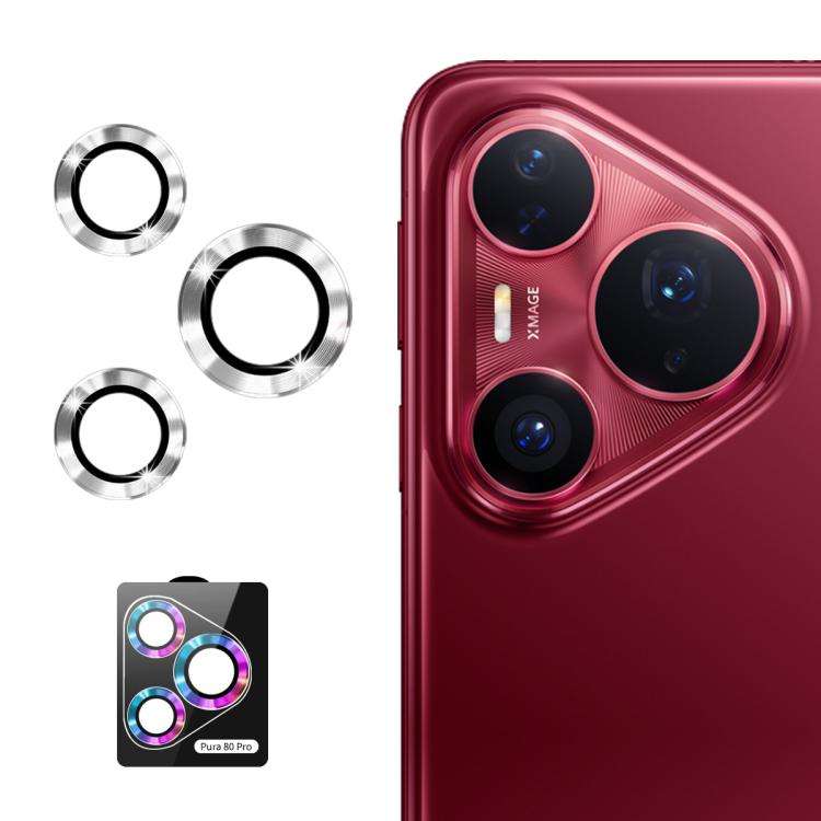 For Huawei Pura 80 Pro / Pro+ / Ultra ENKAY 9H Rear Lens Aluminium Alloy Tempered Glass Film(Silver)