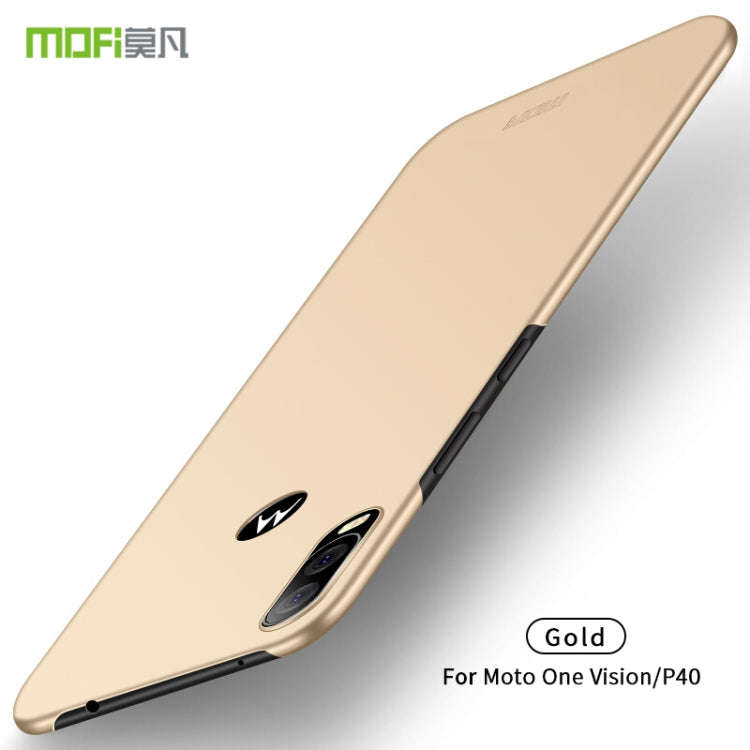 MOFI Frosted PC Ultra-thin Hard Case for Moto P40/One Vision(gold)