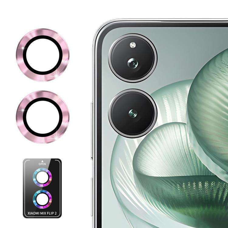For Xiaomi Mix Flip 2 ENKAY Hat-Prince 9H Rear Camera Lens Aluminium Alloy Tempered Glass Film(Pink)