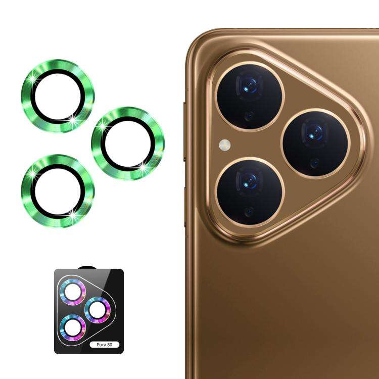 For Huawei Pura 80 5G ENKAY 9H Rear Lens Aluminium Alloy Tempered Glass Film(Green)