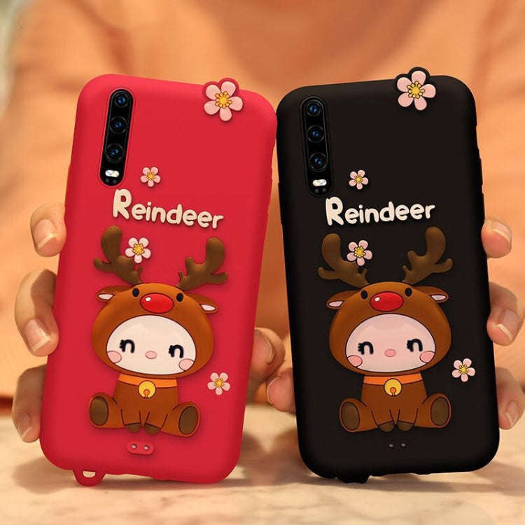 Cartoon All-inclusive Anti-drop Silicone Cover for Huawei P30 Pro(Pink)