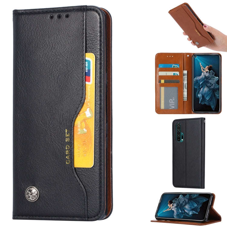 Knead Skin Texture Horizontal Flip Leather Case for Huawei Honor 20 Pro, with Photo Frame & Holde...