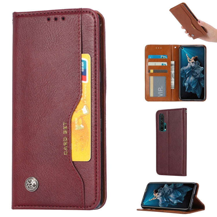 Knead Skin Texture Horizontal Flip Leather Case for Huawei Honor 20 Pro, with Photo Frame & Holde...