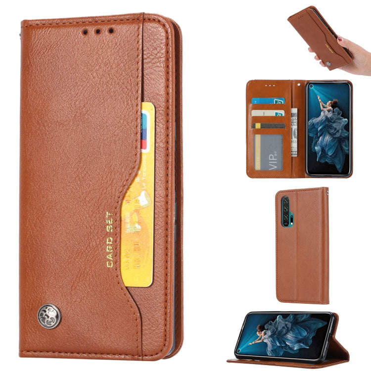 Knead Skin Texture Horizontal Flip Leather Case for Huawei Honor 20 Pro, with Photo Frame & Holde...