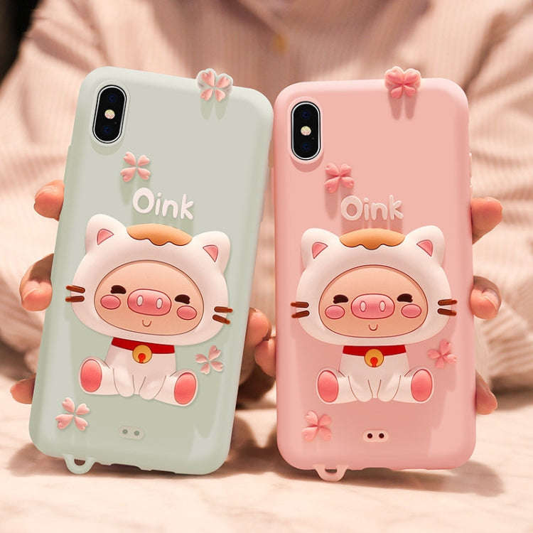 Lovely Pig Full Package Anti Falling Silicone Sleeve for Huawei P30 Pro(Green)