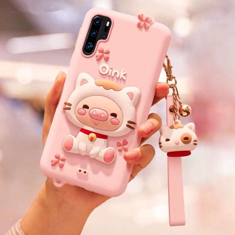 Lovely Pig Full Package Anti Falling Silicone Sleeve for Huawei P30 Pro(Green)