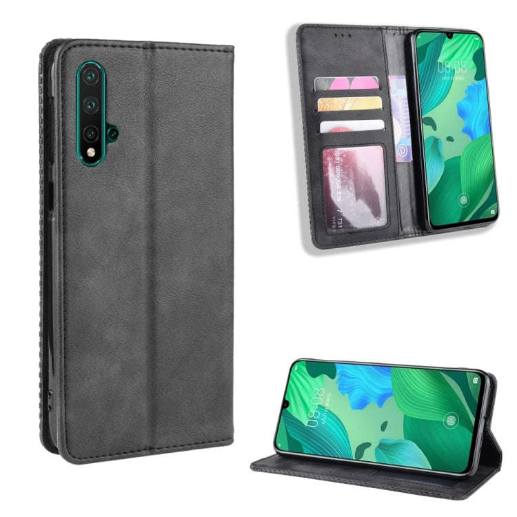 Magnetic Buckle Retro Crazy Horse Texture Horizontal Flip Leather Case for Huawei Nova 5 / Nova 5...