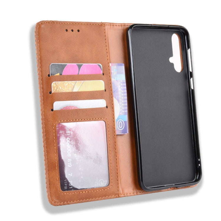 Magnetic Buckle Retro Crazy Horse Texture Horizontal Flip Leather Case for Huawei Nova 5 / Nova 5...