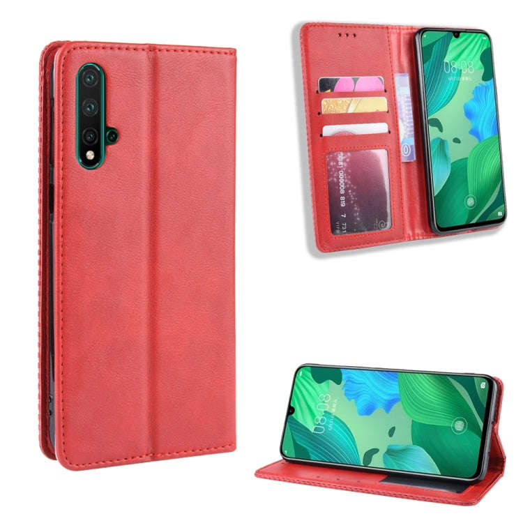 Magnetic Buckle Retro Crazy Horse Texture Horizontal Flip Leather Case for Huawei Nova 5 / Nova 5...