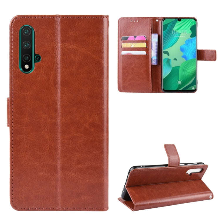 Retro Crazy Horse Texture Horizontal Flip Leather Case for Huawei Nova 5 /Nova 5 Pro , with Holde...
