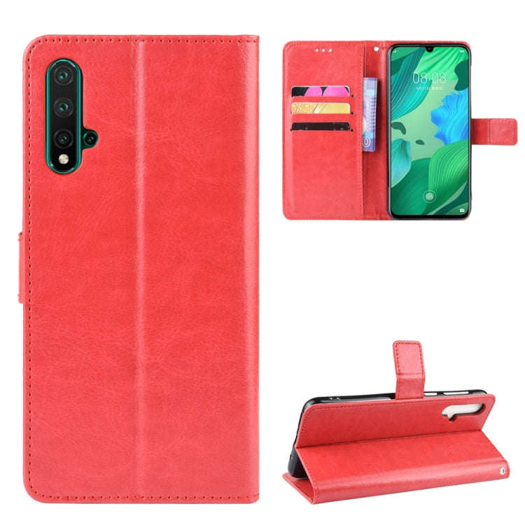 Retro Crazy Horse Texture Horizontal Flip Leather Case for Huawei Nova 5 /Nova 5 Pro , with Holde...