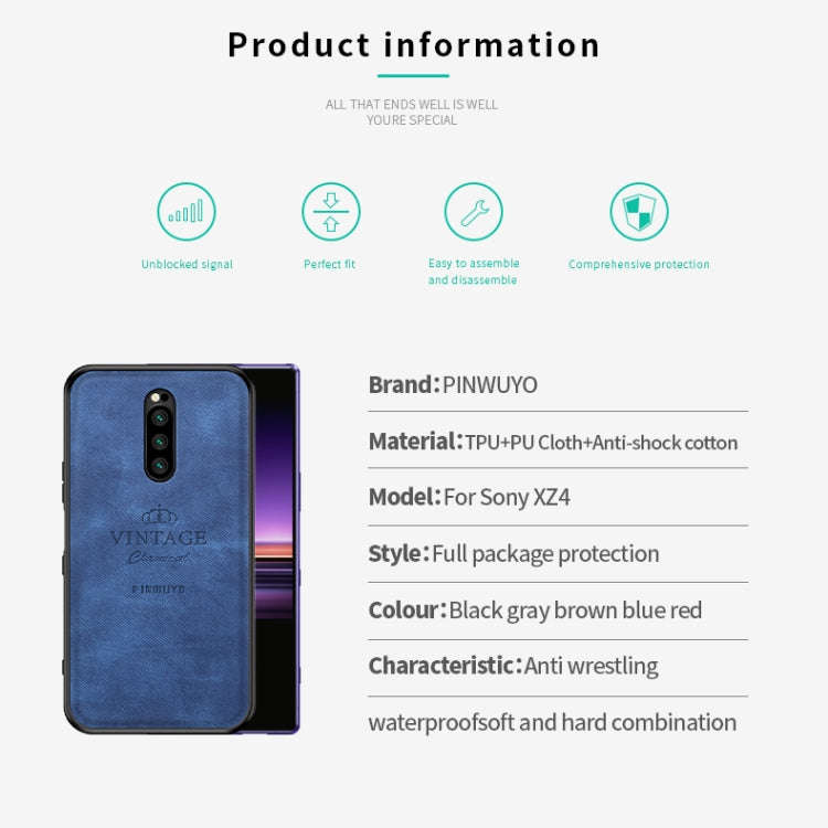PINWUYO Shockproof Waterproof Full Coverage TPU + PU Cloth+Anti-shock Cotton Protective Case  for...