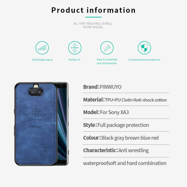 PINWUYO Shockproof Waterproof Full Coverage TPU + PU Cloth+Anti-shock Cotton Protective Case for ...