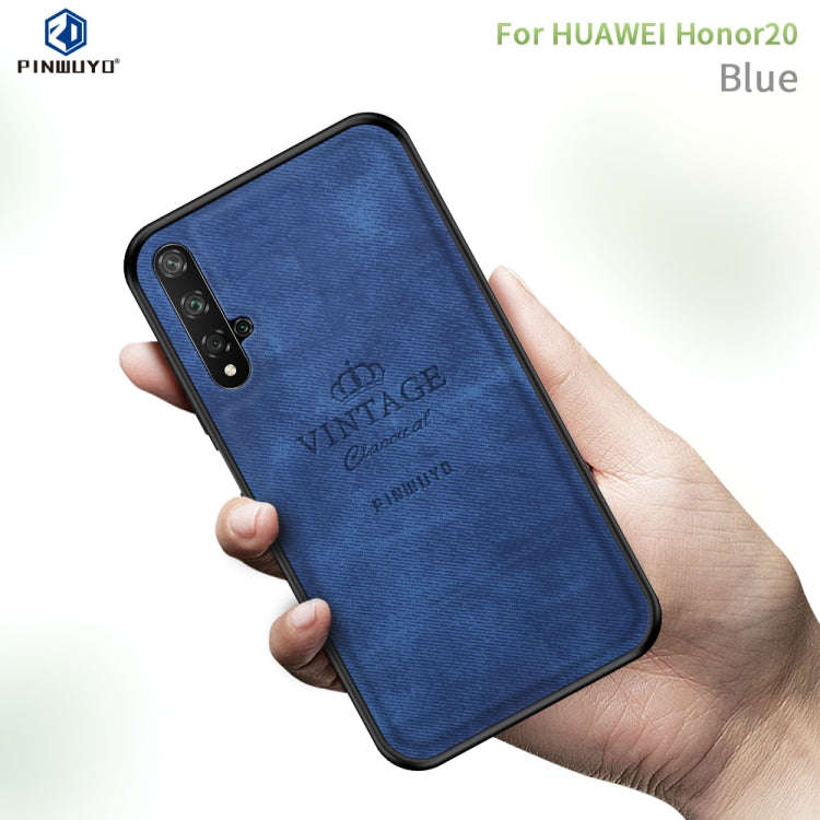 PINWUYO Shockproof Waterproof Full Coverage PC + TPU + Skin Protective Case for Huawei Honor 20(B...