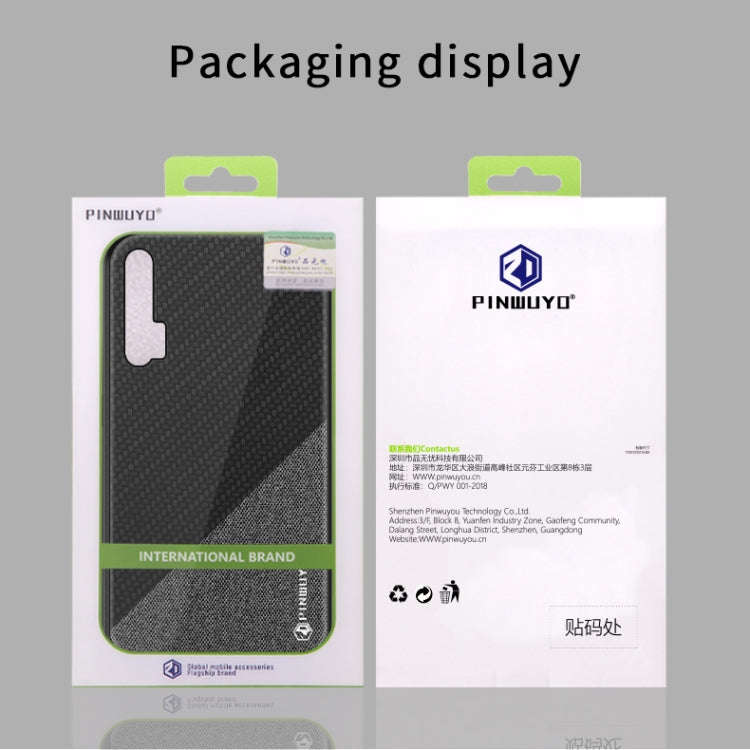 PINWUYO Honors Series Shockproof PC + TPU Protective Case for Huawei Honor 20 Pro(Blue)