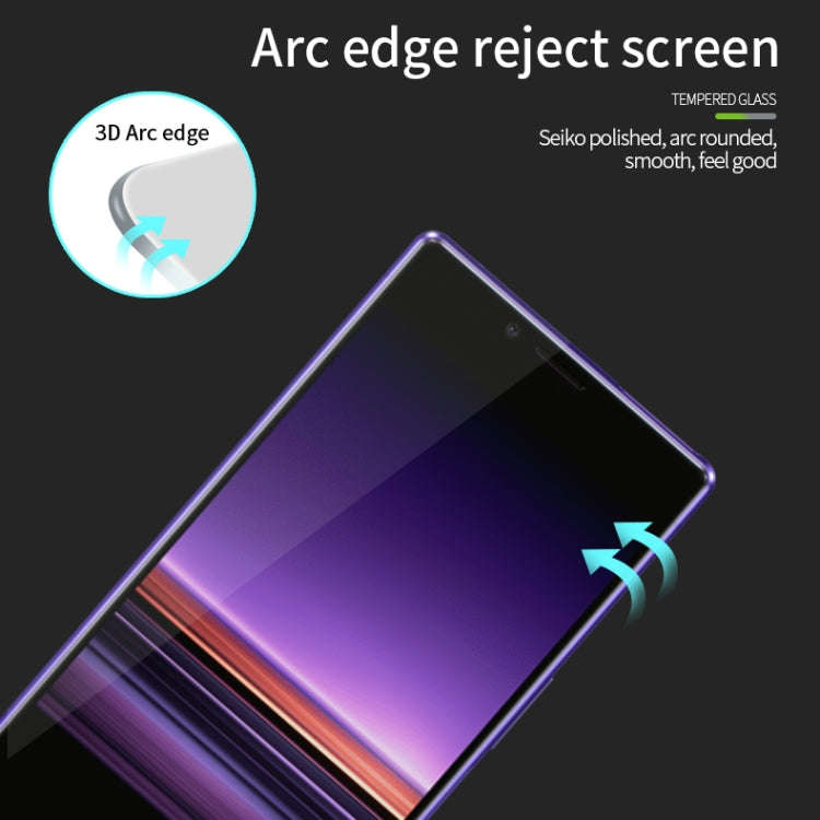 PINWUYO 9H 3D Curved Tempered Glass Film for Sony Xperia 1 / Xperia XZ4Black