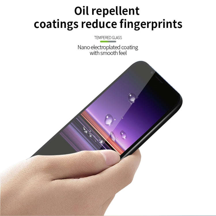 PINWUYO 9H 3D Curved Tempered Glass Film for Sony Xperia 1 / Xperia XZ4Black