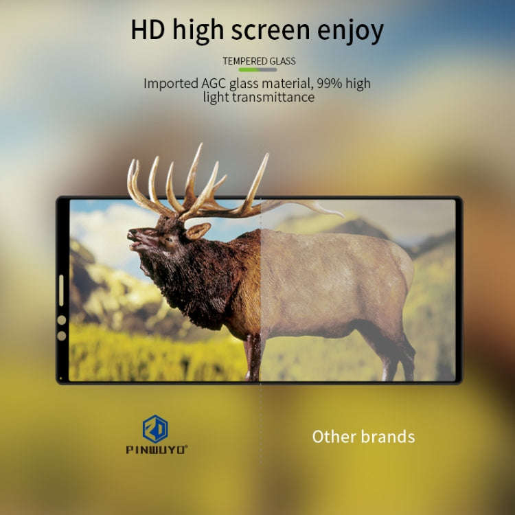 PINWUYO 9H 3D Curved Tempered Glass Film for Sony Xperia 1 / Xperia XZ4Black