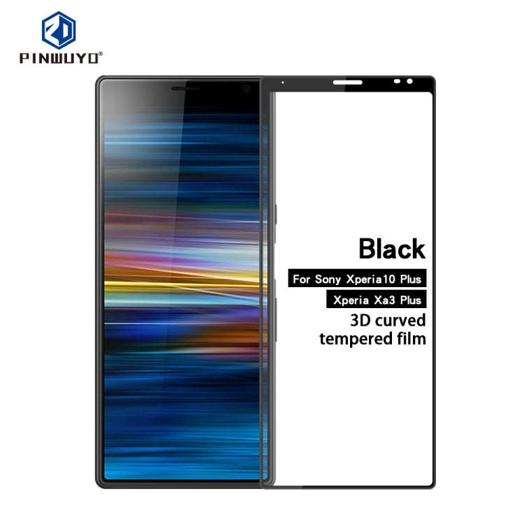 PINWUYO 9H 3D Curved Tempered Glass Film for Sony Xperia 10 Plus / Xperia XA3 UltraBlack