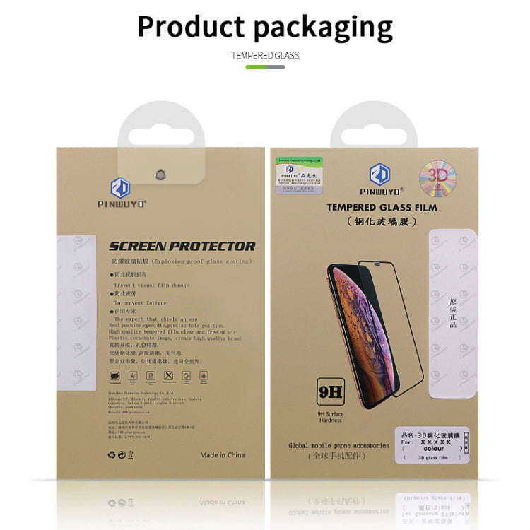 PINWUYO 9H 3D Curved Tempered Glass Film for Sony Xperia 10 Plus / Xperia XA3 UltraBlack