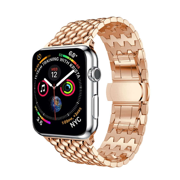 Dragon Grain Solid Stainless Steel Wrist Strap Watch Band for Apple Watch Series 3 & 2 & 1 38mm(R...