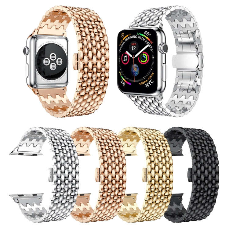Dragon Grain Solid Stainless Steel Wrist Strap Watch Band for Apple Watch Series 3 & 2 & 1 38mm(R...