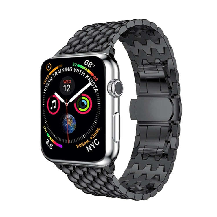 Dragon Grain Solid Stainless Steel Wrist Strap Watch Band for Apple Watch Series 3 & 2 & 1 42mm(B...