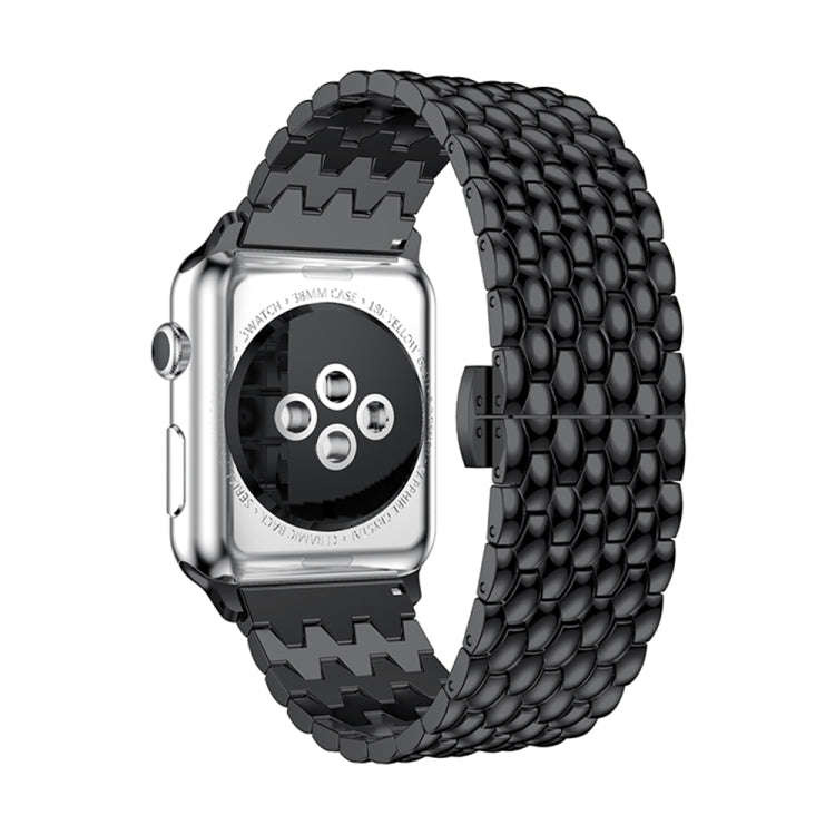 Dragon Grain Solid Stainless Steel Wrist Strap Watch Band for Apple Watch Series 3 & 2 & 1 42mm(B...