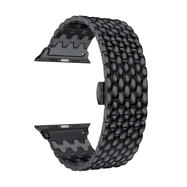 Dragon Grain Solid Stainless Steel Wrist Strap Watch Band for Apple Watch Series 3 & 2 & 1 42mm(B...